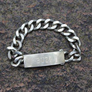 VTG Retro BUZZ 80's Men Bracelet Silver Link